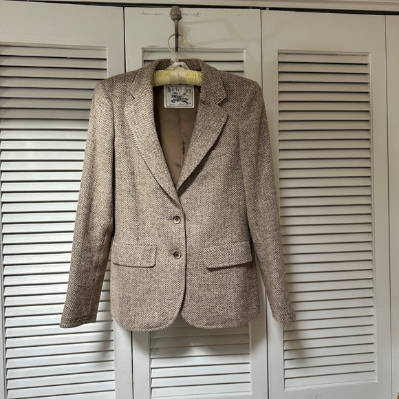 Burberrys Jackets & Blazers - Vintage Burberrys Harris Tweed Jacket Beige Tan Small